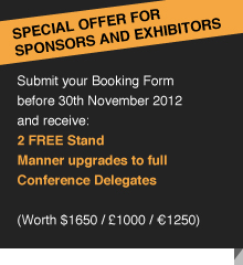 SPECIAL OFFER for sponsors and exhibitors
